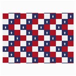 American Flag Star White Red Blue Large Glasses Cloth Front