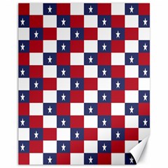 American Flag Star White Red Blue Canvas 11  X 14   by Mariart