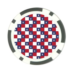 American Flag Star White Red Blue Poker Chip Card Guard (10 Pack)