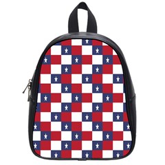 American Flag Star White Red Blue School Bag (small) by Mariart