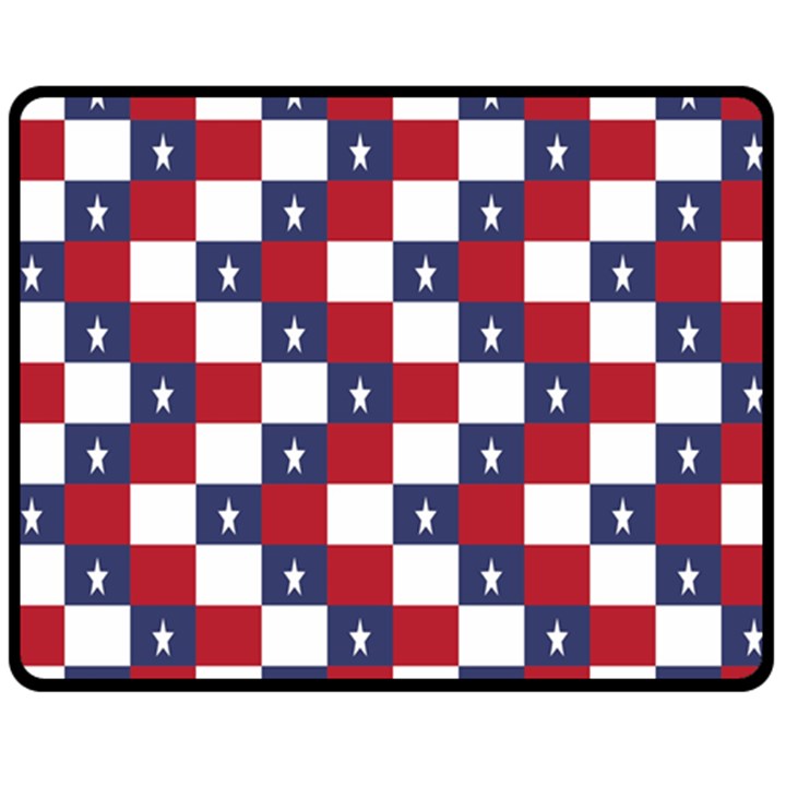 American Flag Star White Red Blue Fleece Blanket (Medium) 