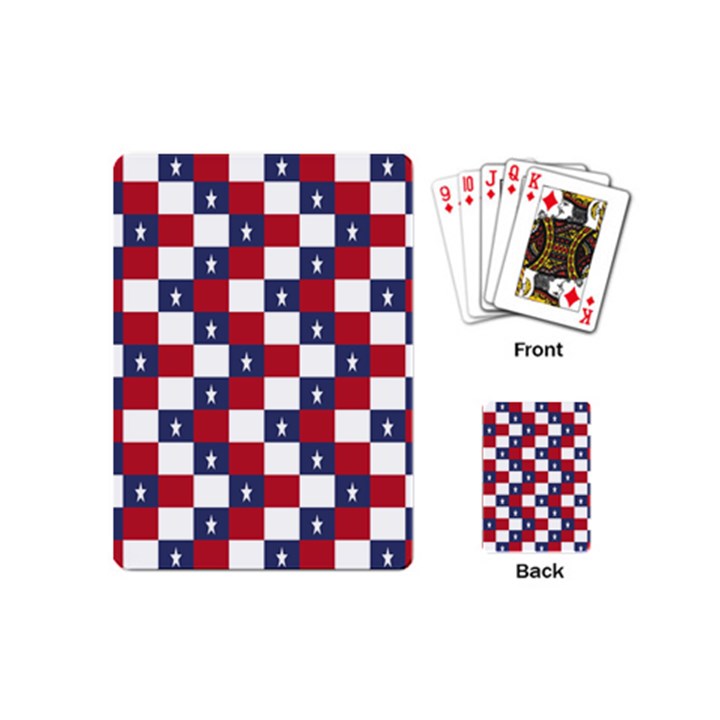 American Flag Star White Red Blue Playing Cards (Mini) 