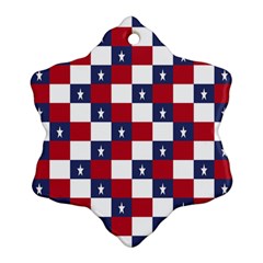 American Flag Star White Red Blue Ornament (snowflake) by Mariart