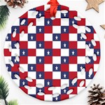 American Flag Star White Red Blue Round Filigree Ornament (Two Sides) Back