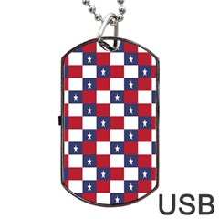 American Flag Star White Red Blue Dog Tag Usb Flash (one Side)