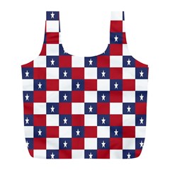 American Flag Star White Red Blue Full Print Recycle Bags (l) 