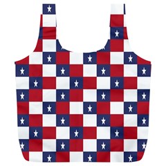 American Flag Star White Red Blue Full Print Recycle Bags (l) 