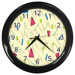 Background  With Lines Triangles Wall Clocks (black)