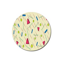 Background  With Lines Triangles Rubber Coaster (round) 