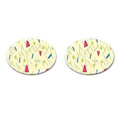 Background  With Lines Triangles Cufflinks (oval) by Mariart