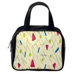 Background  With Lines Triangles Classic Handbags (one Side)