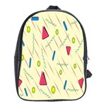 Background  With Lines Triangles School Bag (Large) Front