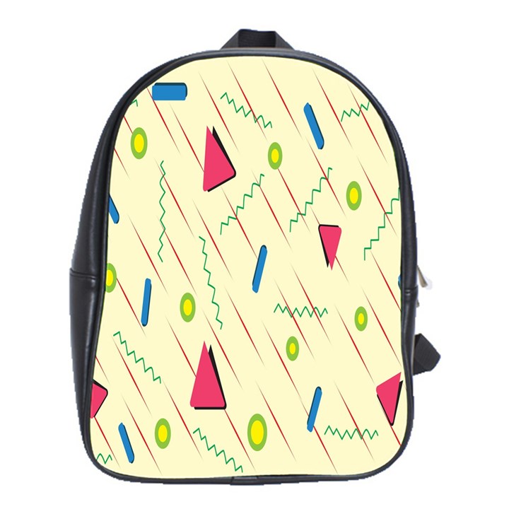 Background  With Lines Triangles School Bag (Large)