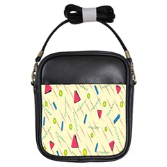 Background  With Lines Triangles Girls Sling Bags by Mariart