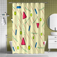 Background  With Lines Triangles Shower Curtain 48  X 72  (small) 