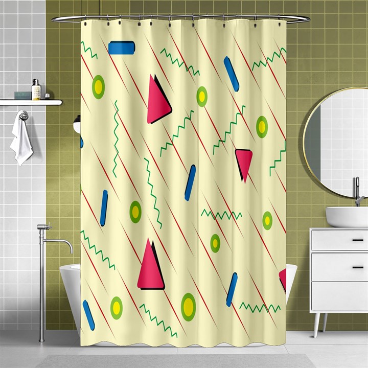 Background  With Lines Triangles Shower Curtain 48  x 72  (Small) 