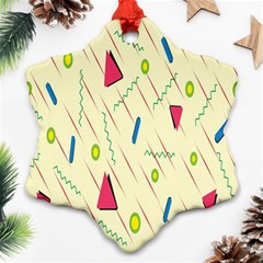 Background  With Lines Triangles Snowflake Ornament (two Sides)