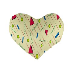 Background  With Lines Triangles Standard 16  Premium Flano Heart Shape Cushions by Mariart