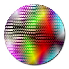 Abstract Rainbow Pattern Colorful Stars Space Round Mousepads