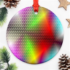 Abstract Rainbow Pattern Colorful Stars Space Ornament (round)