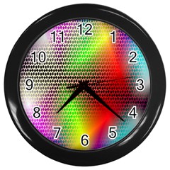 Abstract Rainbow Pattern Colorful Stars Space Wall Clocks (black)