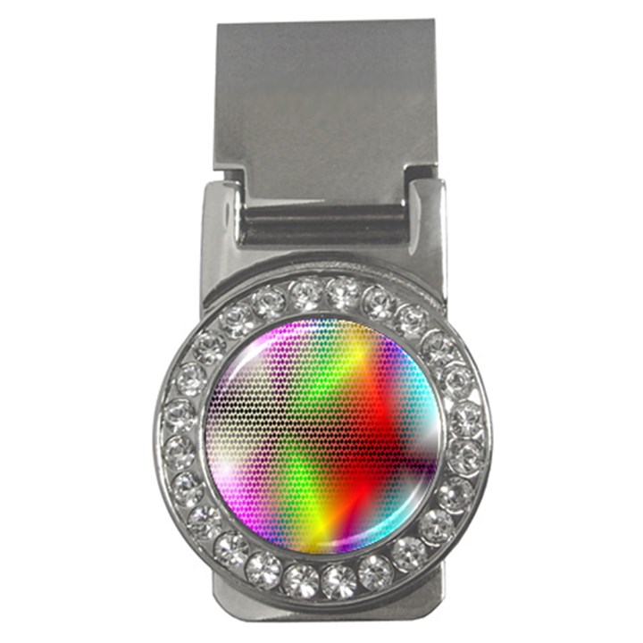 Abstract Rainbow Pattern Colorful Stars Space Money Clips (CZ) 