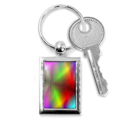 Abstract Rainbow Pattern Colorful Stars Space Key Chains (rectangle) 