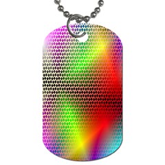 Abstract Rainbow Pattern Colorful Stars Space Dog Tag (two Sides) by Mariart