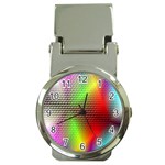 Abstract Rainbow Pattern Colorful Stars Space Money Clip Watches Front