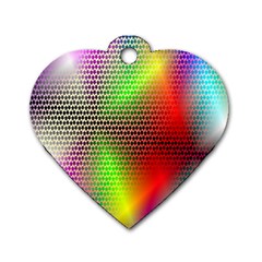 Abstract Rainbow Pattern Colorful Stars Space Dog Tag Heart (one Side)