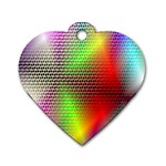 Abstract Rainbow Pattern Colorful Stars Space Dog Tag Heart (One Side) Front