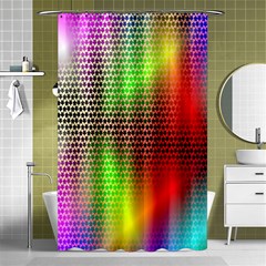 Abstract Rainbow Pattern Colorful Stars Space Shower Curtain 48  X 72  (small)  by Mariart