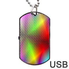 Abstract Rainbow Pattern Colorful Stars Space Dog Tag Usb Flash (one Side) by Mariart