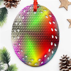 Abstract Rainbow Pattern Colorful Stars Space Ornament (oval Filigree) by Mariart