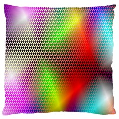 Abstract Rainbow Pattern Colorful Stars Space Large Cushion Case (one Side) by Mariart