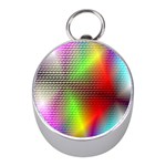 Abstract Rainbow Pattern Colorful Stars Space Mini Silver Compasses Front