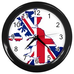 Britain Flag England Nations Wall Clocks (black)