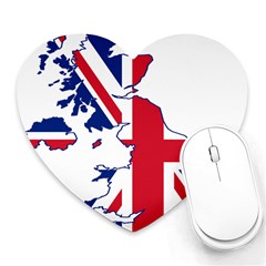 Britain Flag England Nations Heart Mousepads by Mariart