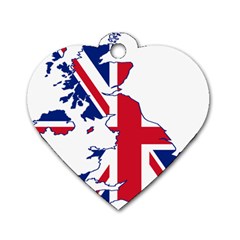 Britain Flag England Nations Dog Tag Heart (one Side) by Mariart