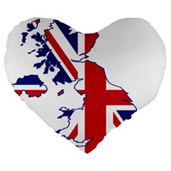 Britain Flag England Nations Large 19  Premium Flano Heart Shape Cushions by Mariart