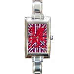 Alternatively Mega British America Red Dragon Rectangle Italian Charm Watch Front