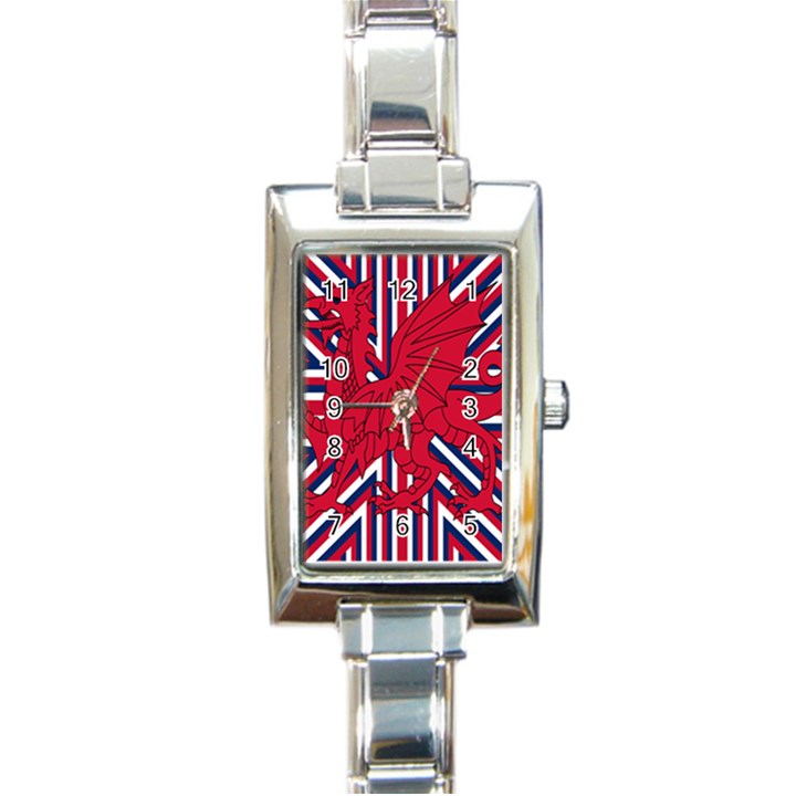 Alternatively Mega British America Red Dragon Rectangle Italian Charm Watch