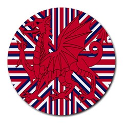 Alternatively Mega British America Red Dragon Round Mousepads by Mariart