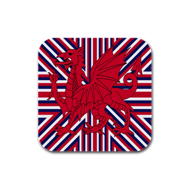 Alternatively Mega British America Red Dragon Rubber Square Coaster (4 pack) 