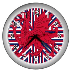 Alternatively Mega British America Red Dragon Wall Clocks (silver) 