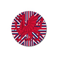 Alternatively Mega British America Red Dragon Magnet 3  (round) by Mariart