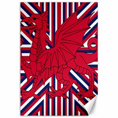 Alternatively Mega British America Red Dragon Canvas 12  X 18   by Mariart