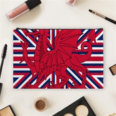 Alternatively Mega British America Red Dragon Cosmetic Bag (large)  by Mariart