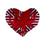 Alternatively Mega British America Red Dragon Standard 16  Premium Flano Heart Shape Cushions Front