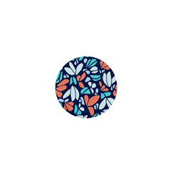 Blue Tossed Flower Floral 1  Mini Buttons